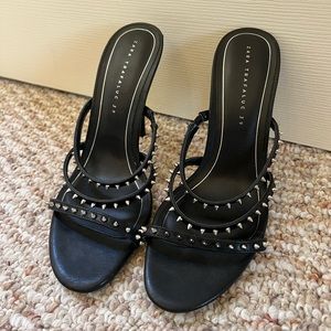 Zara Black Studded Heels Size 39 (8.5)